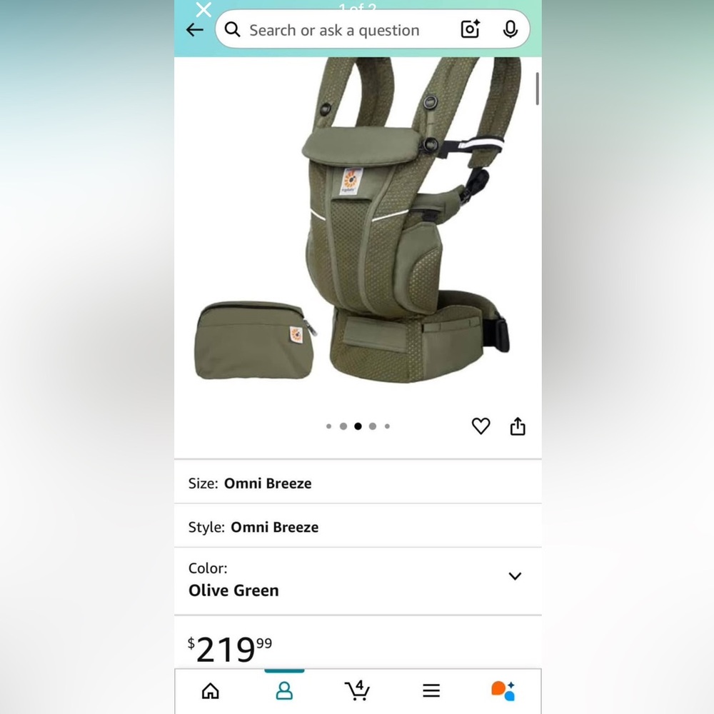 Ergobaby Olive Green Carrier Set